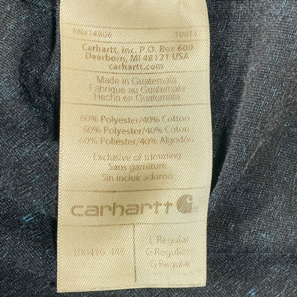 Carhartt Force Relaxed Fit Pocket T-Shirt Mens Large Blue *Distressed* - Picture 8 of 10